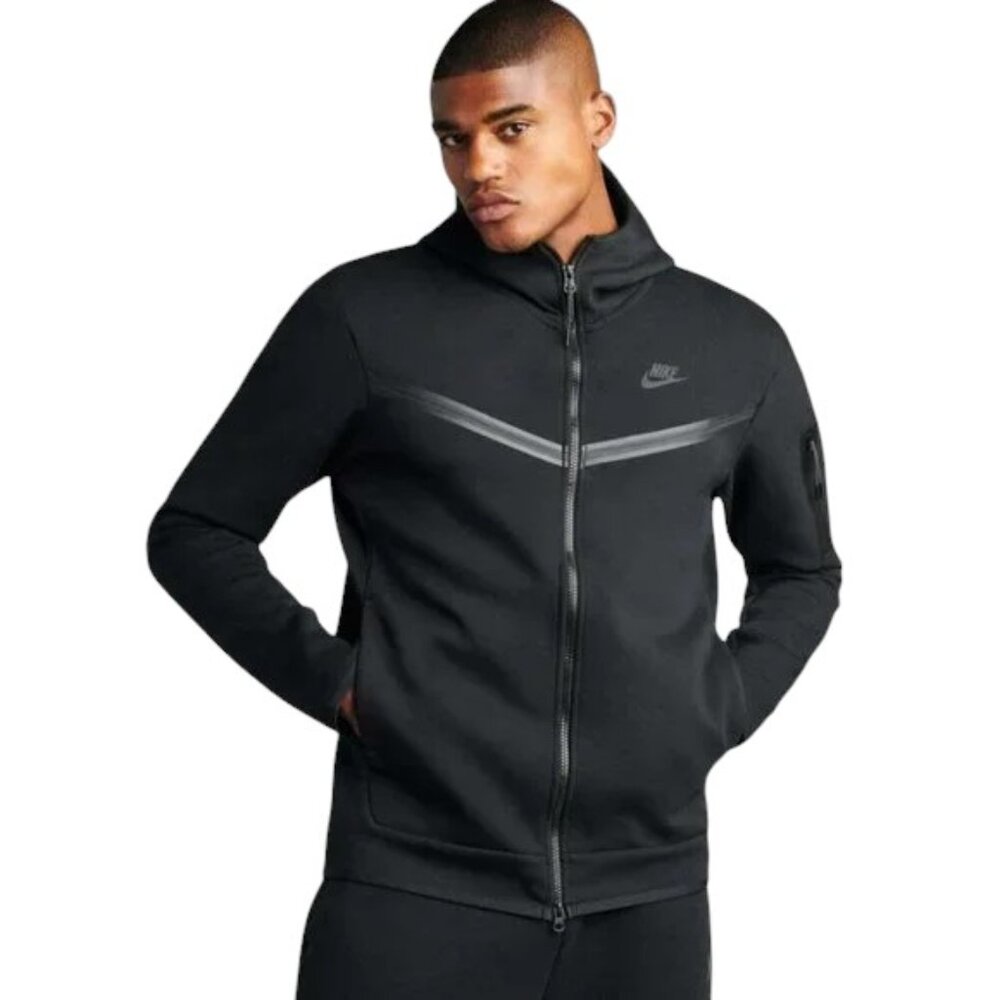 Nike Tech Fleece Windrunner Men's Size 2XL Black Hoodie Jacket CU4489-010 NWT